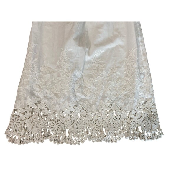 Madewell White Off‎ Shoulder Embroidered Cotton Dress Sz S Boho Lace Hem Summer - Picture 3 of 11